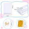 Cherodada 7"x 12", 100Pcs Bottom Gusset Bags, with Twist Ties and Thank You Sticker for Gift Wrapping, Wrapping Candies, Cookies, Chocolates, Popcorn view 2
