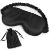 100% Natural Mulberry Silk Sleep Eye Mask with Adjustable Elastic Band for Women & Men Soft Light Blocking Cover Eyeshade Blindfold (Black) view 1