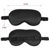 100% Natural Mulberry Silk Sleep Eye Mask with Adjustable Elastic Band for Women & Men Soft Light Blocking Cover Eyeshade Blindfold (Black) view 2