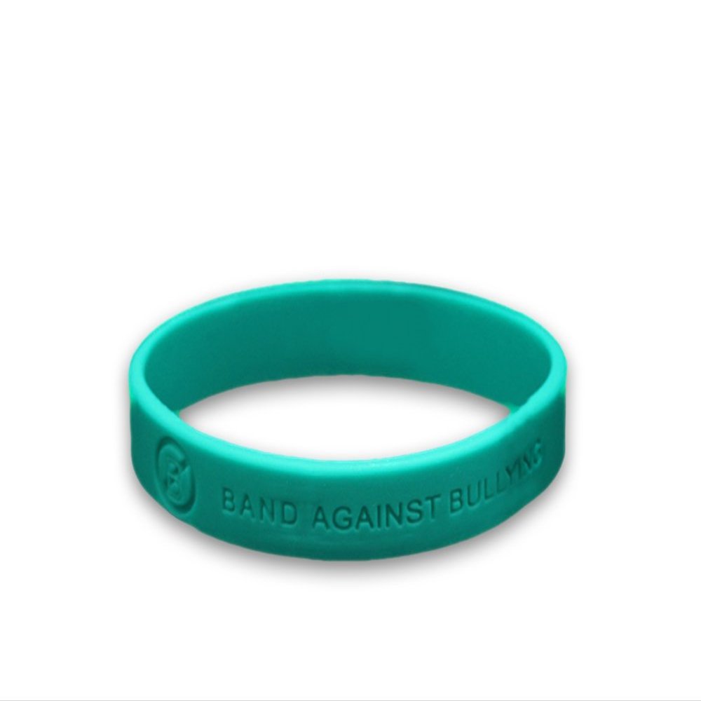 50 Pack Teal Anti-Bullying Silicone Bracelet 7 Inch Small Wristband with Band Against Bullying Message Rubber Awareness Wristband for School Events, Fundraisers & Kindness Campaigns - 1 Bracelet