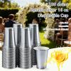 16 oz - 100 Count Metallic Plastic Cups, Disposable Plastic Party Cups for Easy Cleanup and Large Gatherings, Gold Metallic Cups for Birthdays, Parties, Christmas, and Everyday Use (Silver) view 2