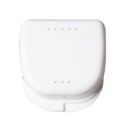 100 pcs Denture Box with Customizable Logo Dental Storage Container for Aligners, Mouth Guard Container Case (WHITE, L)