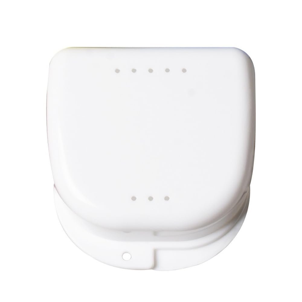 100 pcs Denture Box with Customizable Logo Dental Storage Container for Aligners, Mouth Guard Container Case (WHITE, L)
