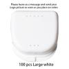 100 pcs Denture Box with Customizable Logo Dental Storage Container for Aligners, Mouth Guard Container Case (WHITE, L) view 2