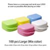 100 pcs Denture Box with Customizable Logo Dental Storage Container for Aligners, Mouth Guard Container Case (WHITE, L) view 3