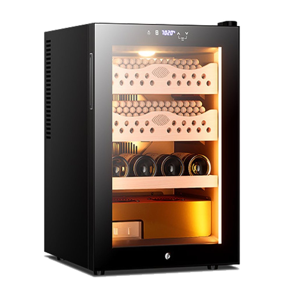 50l Electric Cigar Humidors Temperature Control Cabinet with Spanish Cedar Wood Shelves Drawer and Temperature Control, for Fathers, Husbands, Gentlemen & Cigar Enthusiasts,Winecabinet