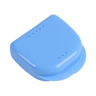 100 pcs Denture Box with Customizable Logo Dental Storage Container for Aligners, Mouth Guard Container Case (BLUE, S)