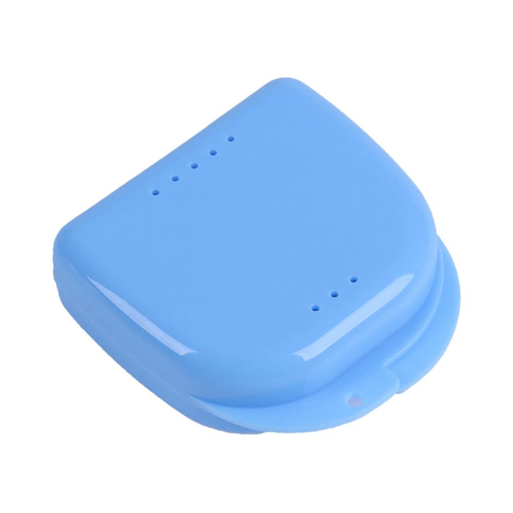 100 pcs Denture Box with Customizable Logo Dental Storage Container for Aligners, Mouth Guard Container Case (BLUE, S)