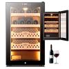 70L Electric Cigar Humidor Cabinet,Cedar Wood Frame Wine Cooler, Temperature and Humidity Controlled Glass Door, Smart Touch Panel(B) view 1