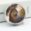 African Animal Leopard Metal Pill Organizer, 3 Compartment Waterproof Pill Case with Mirror for Purse Pocket Bag, Daily Medicine Vitamin Holder, Portable Travel Med Container(Round) view 4