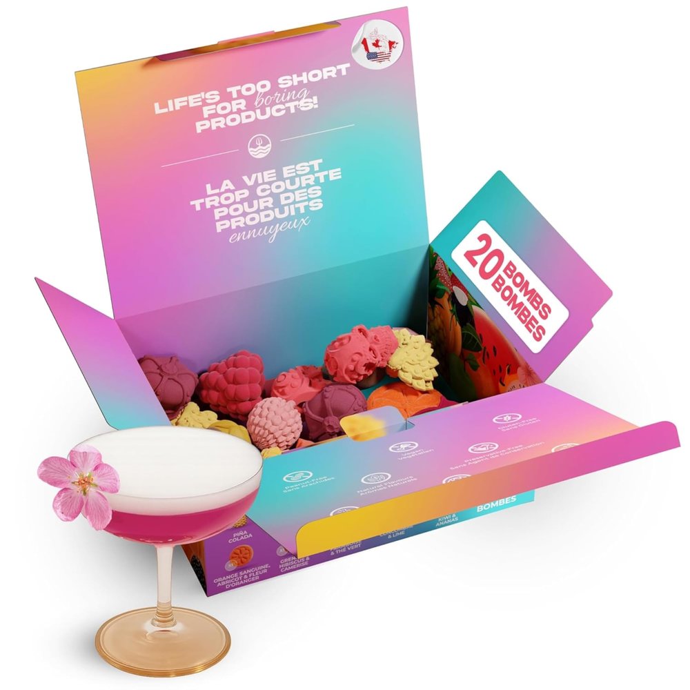 Poseidn Cocktail Bombs Balls Discovery Box (20 Pieces) | Fruity Drink Bombs For Cocktail Lovers Made in Canada