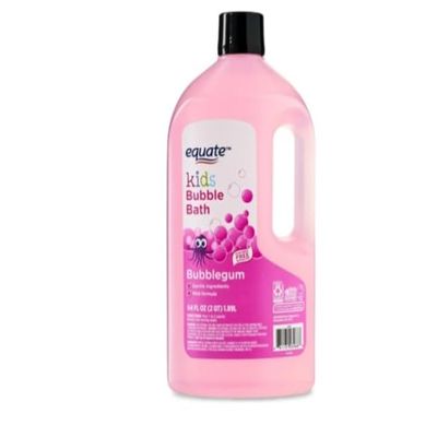 Equate Kids Bubble Bath, Bubblegum Scent, Gentle Formula, 64 FL OZ
