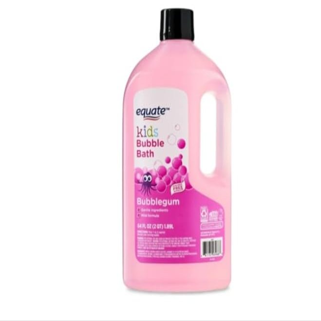 Equate Kids Bubble Bath, Bubblegum Scent, Gentle Formula, 64 FL OZ