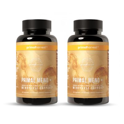 Primal Harvest Meno+ Menopause Support with Saffron & Chinese Herbs Support Mood, Menopausal Symptom Relief, & General Well-Being (2 Pack)