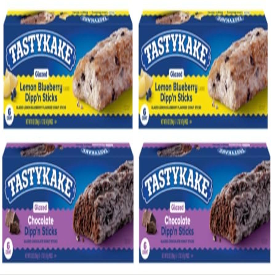TastyKake Dipp'n Sticks - Glazed Chocolate & Lemon Blueberry - 4 Pack