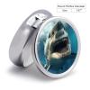 Shark Mouth Pill Box 3 Compartment Waterproof Pill Case with Mirror Portable for Purse Pocket Daily Medicine Vitamin Organizer Travel Med Container Holder for Fish Oil Supplements view 2