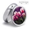 Tulip Flowers Pill Box 3 Compartment Waterproof Pill Case with Mirror Portable for Purse Pocket Daily Medicine Vitamin Organizer Travel Med Container Holder for Fish Oil Supplements view 2