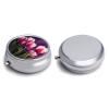 Tulip Flowers Pill Box 3 Compartment Waterproof Pill Case with Mirror Portable for Purse Pocket Daily Medicine Vitamin Organizer Travel Med Container Holder for Fish Oil Supplements view 3