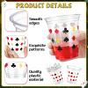 KaTiSeMo Casino Party Decorations Cups 50 Pack, Las Vegas Casino Cups 12 oz Disposable Plastic Poker Cups with Playing Card Suits for Casino Game Night Party Supplies, Vegas Birthday Favors view 3