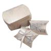 VASANA 50Pcs 3.54x2.56 Inch Kraft Paper Mini Pillow Box with White Ribbon Foldable Gift Box Party Candy Favor Holder Containers for Wedding Birthday Holidays view 1