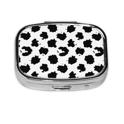 Weekly Pill Box Micro Organizer Vacation Medicine Case Compact Supplement System Travel Kit, Cow Spot