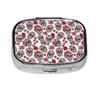 Mini Pill Organizer Moisture-Proof Design Daily Vitamin Case Compact Purse Carry Essential, Dia De Los Muertos Day of The Dead Skull Floral view 1