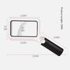 108X63mm Large Area Handheld Magnifying Glass with Rectangular Magnifier and 1 Light and COB Light Acrylic Lens view 2