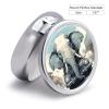 Car Elephant Metal Pill Organizer, 3 Compartment Waterproof Pill Case with Mirror for Purse Pocket Bag, Daily Medicine Vitamin Holder, Portable Travel Med Container(Round) view 2