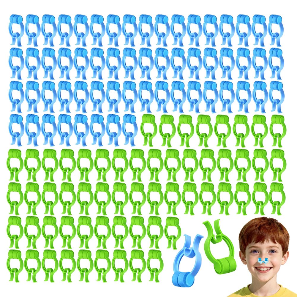 120 Pcs Plastic Foam Nose Stop Clips Nose Nasal Stopper Clips for Accidental or Emergency Condition for Kids Adult Emergency Accident(Blue, Green)