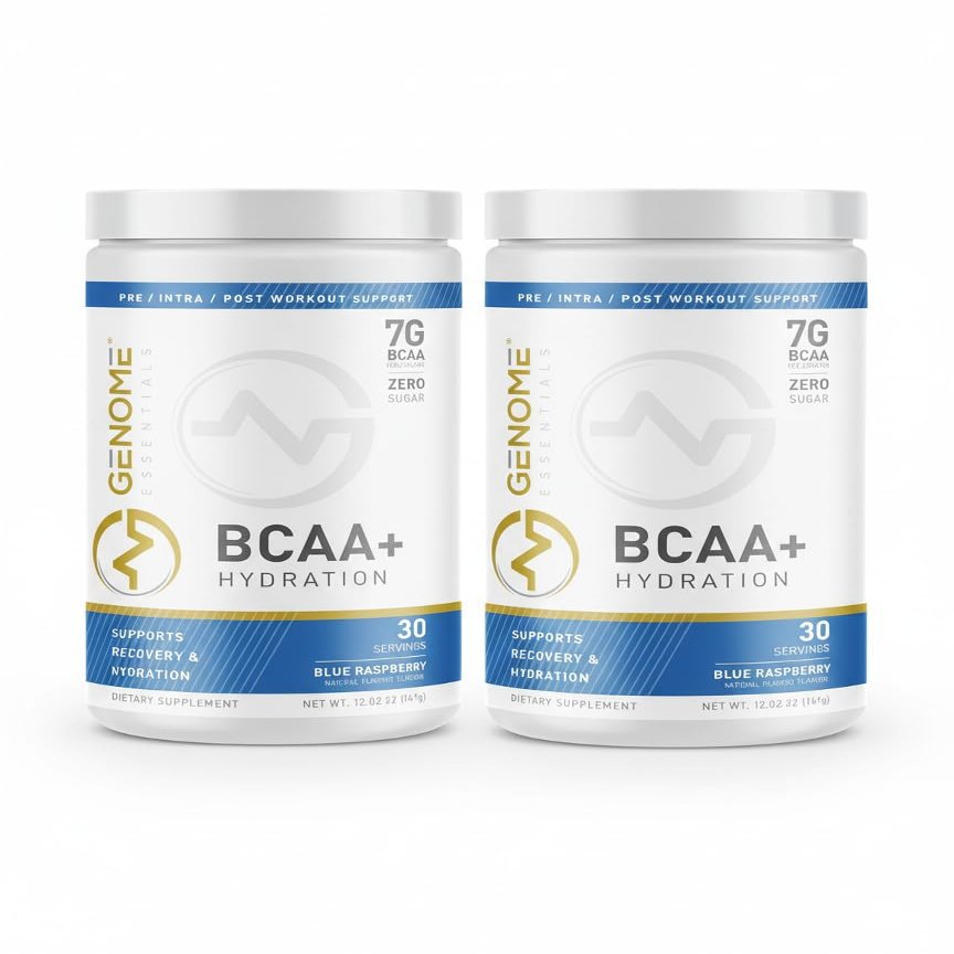 BCAA Powder + HYDRATION Electrolyte Formula | 7G BCAA, 2.5G Electrolytes per Serving | Muscle Recovery & Support | Non-GMO, Gluten Free, Keto Friendly, Zero Sugar | Natural Flavor | 30 Servings | 2pk