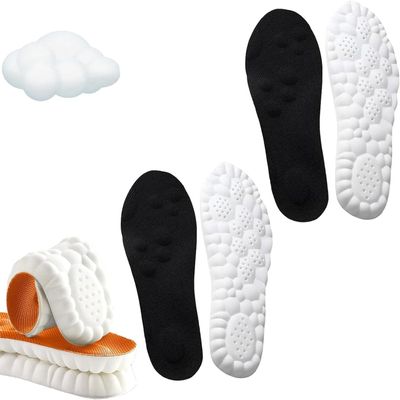2026 New Steppers Insoles for Men Women, Upgrade Trim to Fit Steppers 4D Memory Foam Cloud Insoles with Arch Surpport & Cushioned Comfort Fits All Shoe Types(Black+Black)