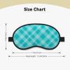 Eye Sleep Masks for Women Men - Elastic Band Blackout Teal White Plaid Print Travel Eye Masks for Sleep Airplane, Comfy Night Sleeping Mask Cover for Nap and Party Games view 2