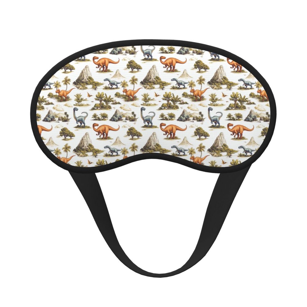 Eye Sleep Masks for Women Men - Elastic Band Blackout Mountain Forest Dinosaur Print Travel Eye Masks for Sleep Airplane, Comfy Night Sleeping Mask Cover for Nap and Party Games