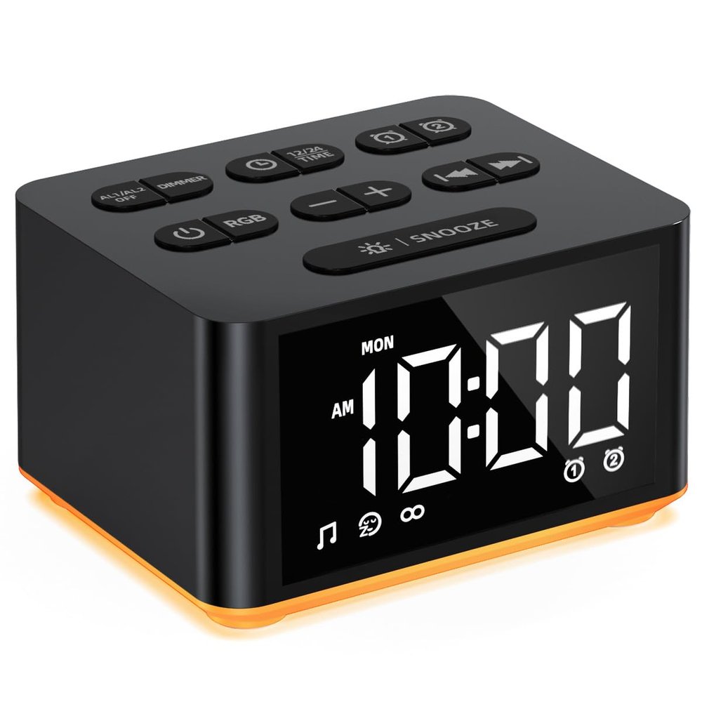 3 in 1 Sound Machine Dual Alarm Clock Night Light White Noise Machine 27 Sleeping Sounds for Adults Kids Precise 32 Level Volume Sleep Timer Memory Function Digital Clock with 30 Wake Up Sounds