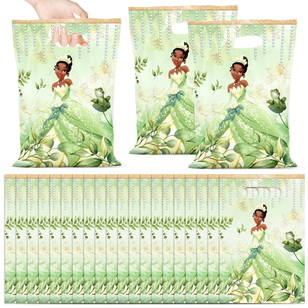 CHAMPBULL 30Pcs Pricess Tiana Party Gift Bags, Gift Bags Party Supplies Birthday Decoration Pricess Tiana Party Decorations