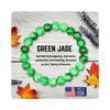 AKDNZ Jade Bracelet for Women & Men - Natural Green Jade Bracelet with 8mm Round Beads, Handmade Adjustable Healing Crystal Jewelry for Spiritual Balance, Luck, Wealth & Protection, Gift for Christmas view 1