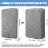 Tioncy 24 Pcs Large Car Wash Sponges Bulk 7.5 x 5.5 x 1.9 Inch Grouting Foam Cleaning and Washing Sponge Commercial Foam Large All Purpose for Kitchen Bathroom Household (Grey) view 2