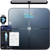 Amzmerit Smart Scale for Body Weight, 8-Electrode Larger Platform Digital Scale for Weight Fat BMI 50 Body Composition Measurement, Bluetooth & Wi-Fi Digital Bathroom Scale, Rechargeable, Dark Gray view 1
