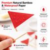 100 PCS Red Triangular Flag Toothpicks - CARGEN Writable Mini Marking Flags for Hamburgers, Fruit Tarts and Cupcakes, Decorative Picks for Wedding, Buffet, Tea Party and Dinner view 3