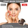 8 PCS Satin CPAP Mask Strap Covers, Comfortable CPAP Strap Covers, Silky CPAP Mask Cushions to Fit Airfit f20 Headgear, Anti Wrinkle CPAP Hair Protector for Reducing Red Marks (Black) view 4