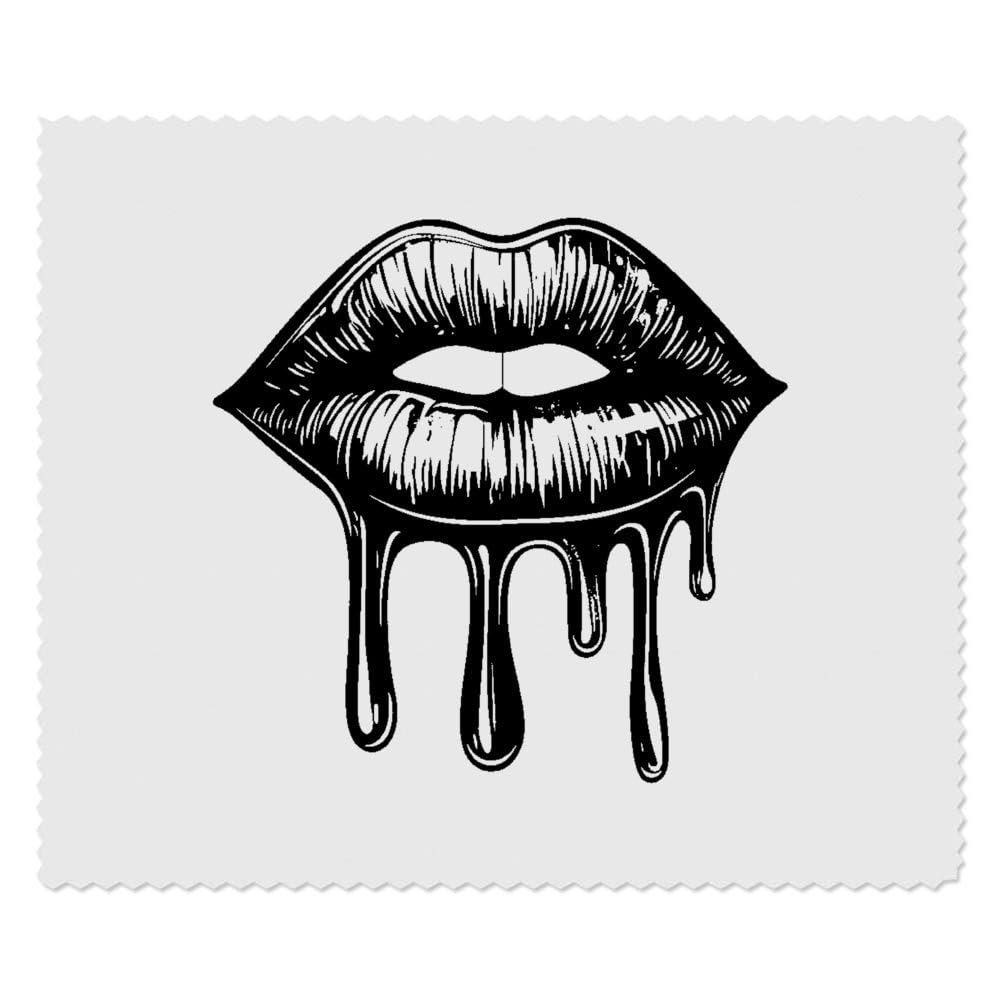 Azeeda 2 x 'Dripping Lipstick Kiss' Microfibre Lens/Glasses Cleaning Cloths (LC00034721)