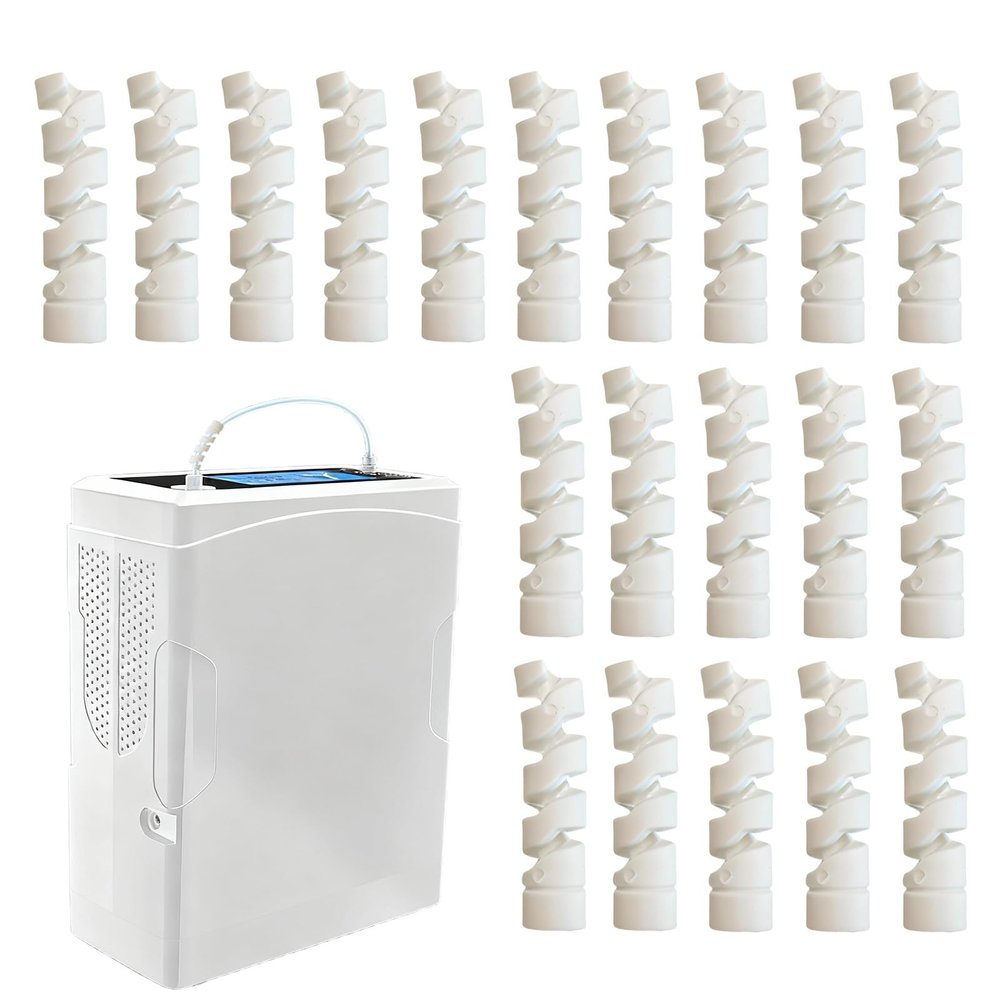 20 Pack Oxygen Tube Support Crimp Straightener for Retractable Oxygen Tubing Reels, Portable Oxygen Concentrator, Oxygen Hose Nasal Cannula, White Tubing Supports Oxygen Accessories