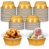 Baderke 50 Pcs Gold Party Cup Bowls, 23 oz Disposable Plastic Bowls for Cold and Hot Food, Snacks, Salads and Desserts for Graduation Party Supplies, Birthday, Holiday Event view 1