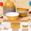 Baderke 50 Pcs Gold Party Cup Bowls, 23 oz Disposable Plastic Bowls for Cold and Hot Food, Snacks, Salads and Desserts for Graduation Party Supplies, Birthday, Holiday Event view 3