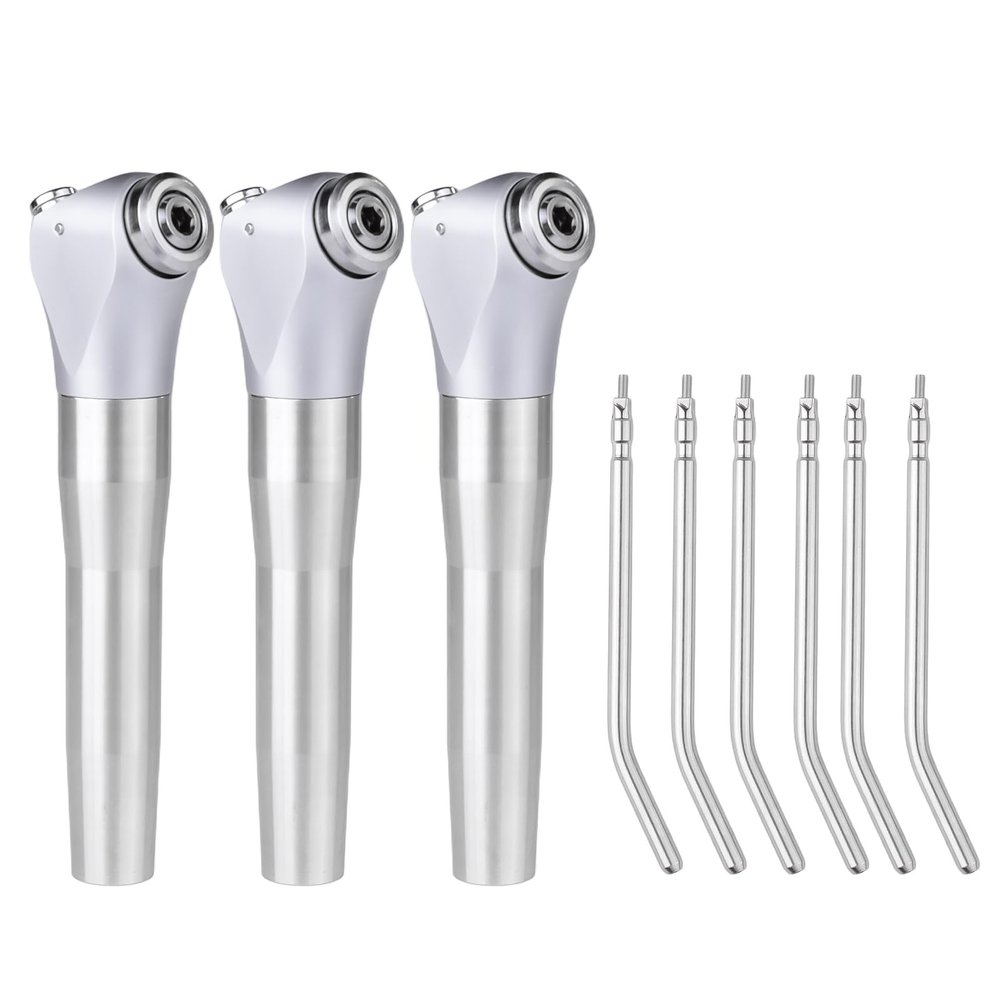3PC Lab Air Water Spray Syringe Triple 3 Way Metal Handle + 6Pcs Metal Alloy Nozzles/Tips/Tube