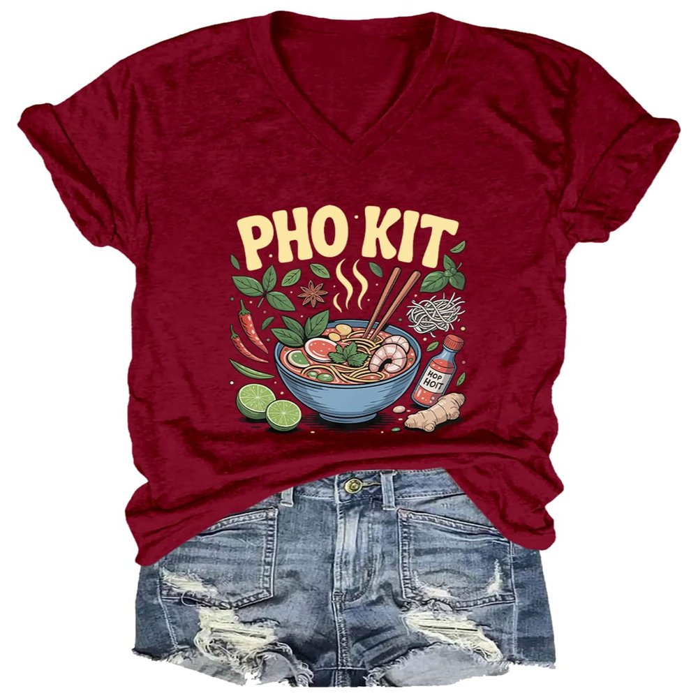 Pho Kit Shirt, Asian Food Lover Funny Pho Kit Noodle Bowl Pun with Ingredients Shirt