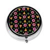 Travel Pill Case, Alien Donut Pot Leaf Weedleaf Pizza Black Round Waterproof Organizer, Small Holder for Fish Oil, Portable Pill Box Purse Use for Daily Walks view 1
