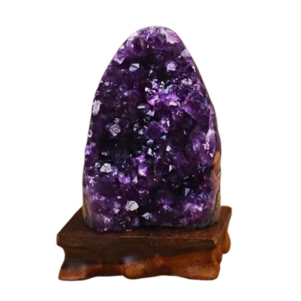 UNYQBFKM Natural Amethyst Geode Amethyst Clusters Quartz Crystal Geode with Base for Wealth, Feng Shui, Home Office Decor, Meditation, and Positive Energy, Healing Crystal,200g