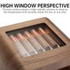 110 Cigars Capacity Cigar Humidors, Cedar Wood Cigar Humidor Cabinet, 4 Layer, with Transparent Skylight and Digital Hygrometer, for Cigar Lovers view 3