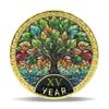 15 Year Radiant Tree Sobriety Coin Stained Glass Light NA Medallion Spiritual Token for Recovery & Clean Time Empowering NA AA Chips Gift for Men & Women view 1